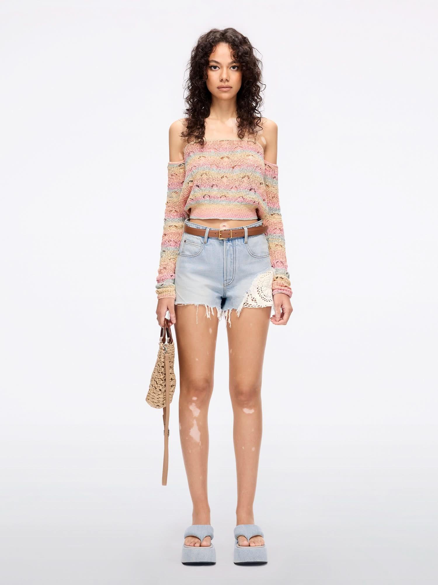Belt Loop Denim Shorts