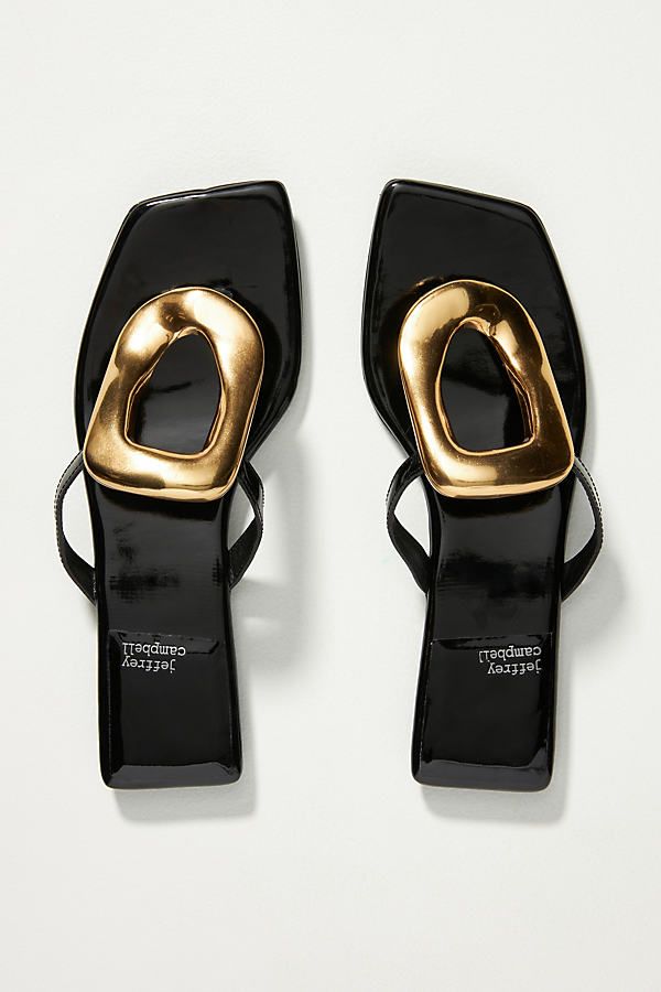Black and Gold Statement Sandals