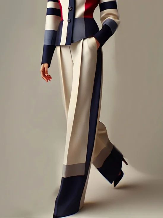 Colorblock suit