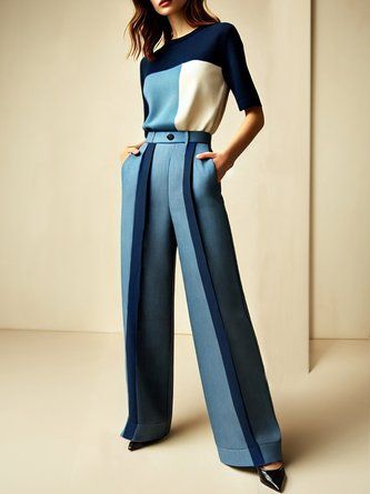 Colorblock trousers outfit