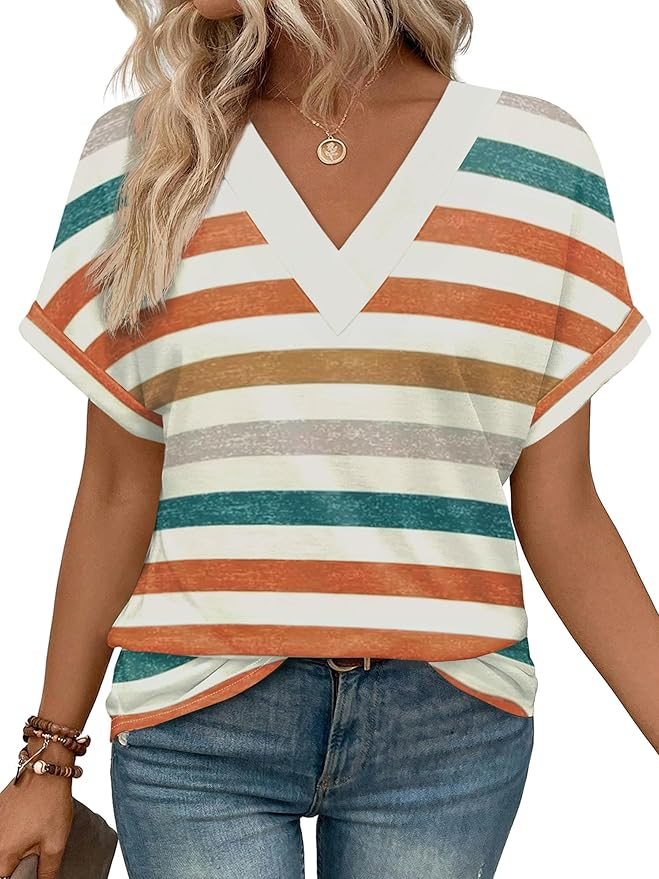 Striped V-Neck Top