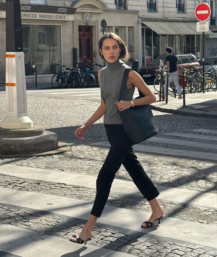 Modern minimalism with a grey turtleneck